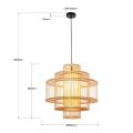 Designerska lampa wisząca STELA z ratanowym kloszem do sypialni LP-2026/1P Light Prestige