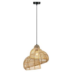 Ratanowa lampa wisząca SHELLA z asymetrycznym kloszem w stylu eko LP-1806/1P 40cm Light Prestige