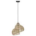 Ratanowa lampa wisząca SHELLA z asymetrycznym kloszem w stylu eko LP-1806/1P 40cm Light Prestige