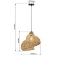 Ratanowa lampa wisząca SHELLA z asymetrycznym kloszem w stylu eko LP-1806/1P 40cm Light Prestige