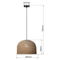 Lampa wisząca KANSO Ø50cm wykonana z plecionego ratanu do salonu w stylu eco LP-2025/1P 50 cm Light Prestige