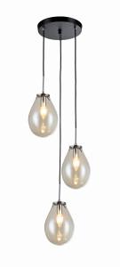 Lampa wisząca z rodziny FONDI do eleganckiego salonu – szklane klosze LP-1214/3P Light Prestige
