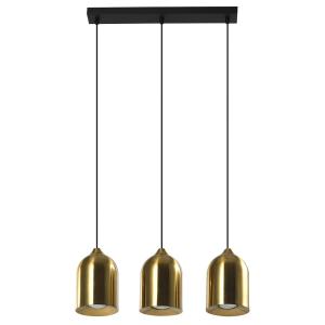 Lampa wisząca NILO z trzema zwisami, nowoczesne metalowe złote klosze do jadalni  LP-0110/3L GD Light Prestige