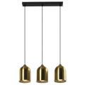 Lampa wisząca NILO z trzema zwisami, nowoczesne metalowe złote klosze do jadalni  LP-0110/3L GD Light Prestige