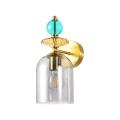 Ozdobny kinkiet TROPEA z szklanym dymnym kloszem do salonu, gwint E27 LP-2004/1W SM Light Prestige