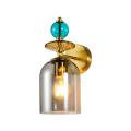Ozdobny kinkiet TROPEA z szklanym dymnym kloszem do salonu, gwint E27 LP-2004/1W SM Light Prestige