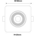 Oczko podtynkowe PLUS ruchome, kwadratowe LED CCT do korytarza LP-1506/1RS WH Square Light Prestige