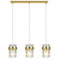 Lampa w stylu glamour VETRO złota do salonu, 3xE14, szklane ozdobne klosze LP-2910/3L GD Light Prestige