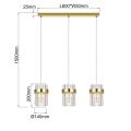 Lampa w stylu glamour VETRO złota do salonu, 3xE14, szklane ozdobne klosze LP-2910/3L GD Light Prestige