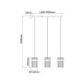 Lampa w stylu glamour VETRO złota do salonu, 3xE14, szklane ozdobne klosze LP-2910/3L GD Light Prestige