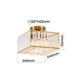 Plafon z kwadratowym szklanym kloszem VETRO złoty do salon, gwint E27 LP-2910/1C GD square Light Prestige