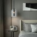 Lampa wisząca ELARIS do sypialni, szklany przydymiony klosz, gwint E27 LP-8103/1P SM Light Prestige