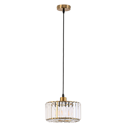 Lampa wisząca z okrągłym szklanym kloszem VETRO do salonu, gwint E27 LP-2910/1P GD round Light Prestige
