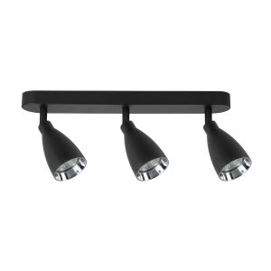 Reflektorki na czarnej listwie CAMPANA 3xGU10 do korytarza LP-3103/3WS BK Light Prestige