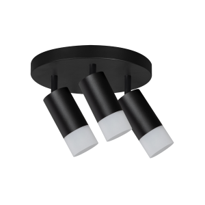 Lampa sufitowa SONAYA z czarna, okrągła podsufitka z trzema reflektorkami na GU10 LP-2803/3C BK Light Prestige