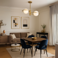 Elegancka lampa sufitowa DORADO, szklane klosze kule nad stół w jadalni, 2xE14 LP-002/2C ring Light Prestige