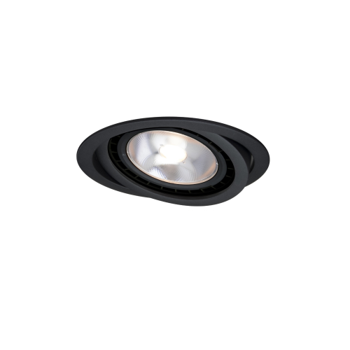 Oczko podtynkowe czarne NERO z ruchomym źródłem światła GU10/AR111  LP-4424/1RS BK movable Light Prestige