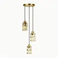 Lampa wisząca LIRA 3, złota, kryształowe klosze LP-2024/3P GD Light Prestige