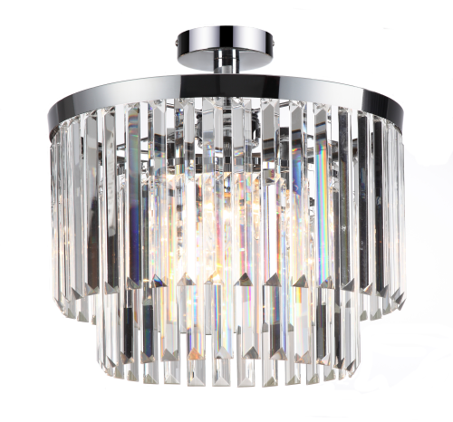 Plafon VETRO srebrny klasyka w krysztale 4xE14 LP-2910/4C Light Prestige